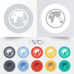 Globe sign icon. World map geography symbol.