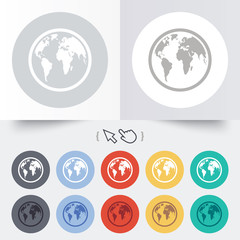 Globe sign icon. World map geography symbol.