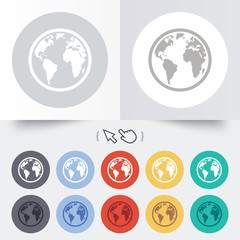 Globe sign icon. World map geography symbol.