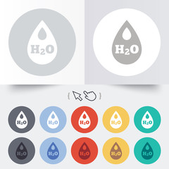 H2O Water drop sign icon. Tear symbol.