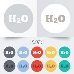 H2O Water formula sign icon. Chemistry symbol.