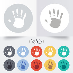 Obraz premium Hand print sign icon. Stop symbol.