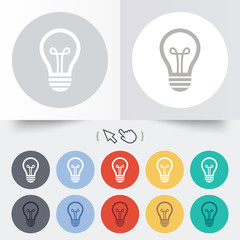 Light lamp sign icon. Idea symbol.
