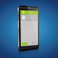 Flat Mobile UI Design on smartphone. Vector eps 10.