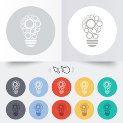 Light lamp sign icon. Bulb with circles symbol