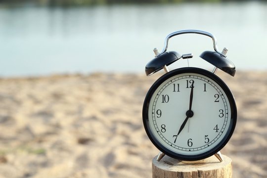 alarm clock on the beach