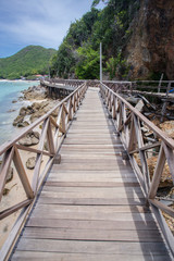 Naklejka premium Wooden Bridge with beach