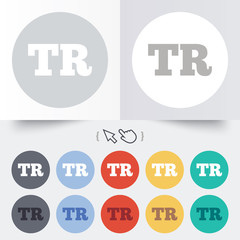 Turkish language sign icon. TR translation