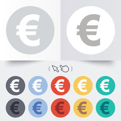 Euro sign icon. EUR currency symbol.