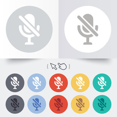 No Microphone sign icon. Speaker symbol.