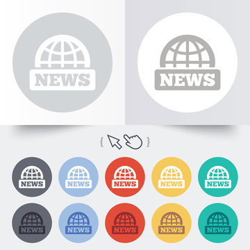 News sign icon. World globe symbol.