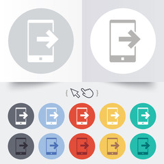 Outcoming call sign icon. Smartphone symbol.