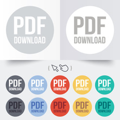 Fototapeta premium PDF download icon. Upload file button.