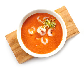 Bowl of tomato cream soup