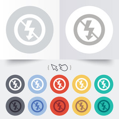 No Photo flash sign icon. Lightning symbol.