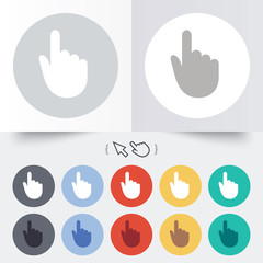 Hand cursor sign icon. Hand pointer symbol.