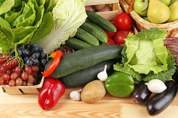 Fresh organic vegetables, close up