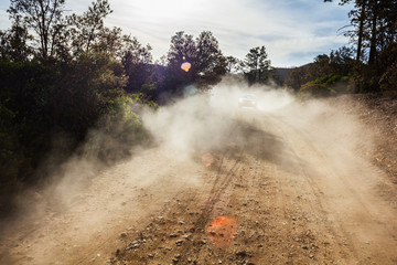 Dust on road