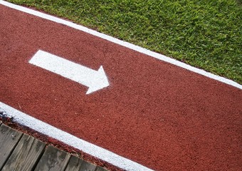 The running track closeup at a playground