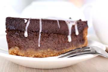 Piece of chocolate cake