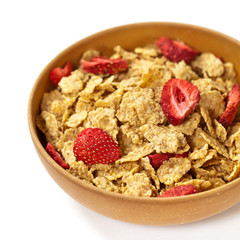 Delicious and healthy cereal, with dried strawberry