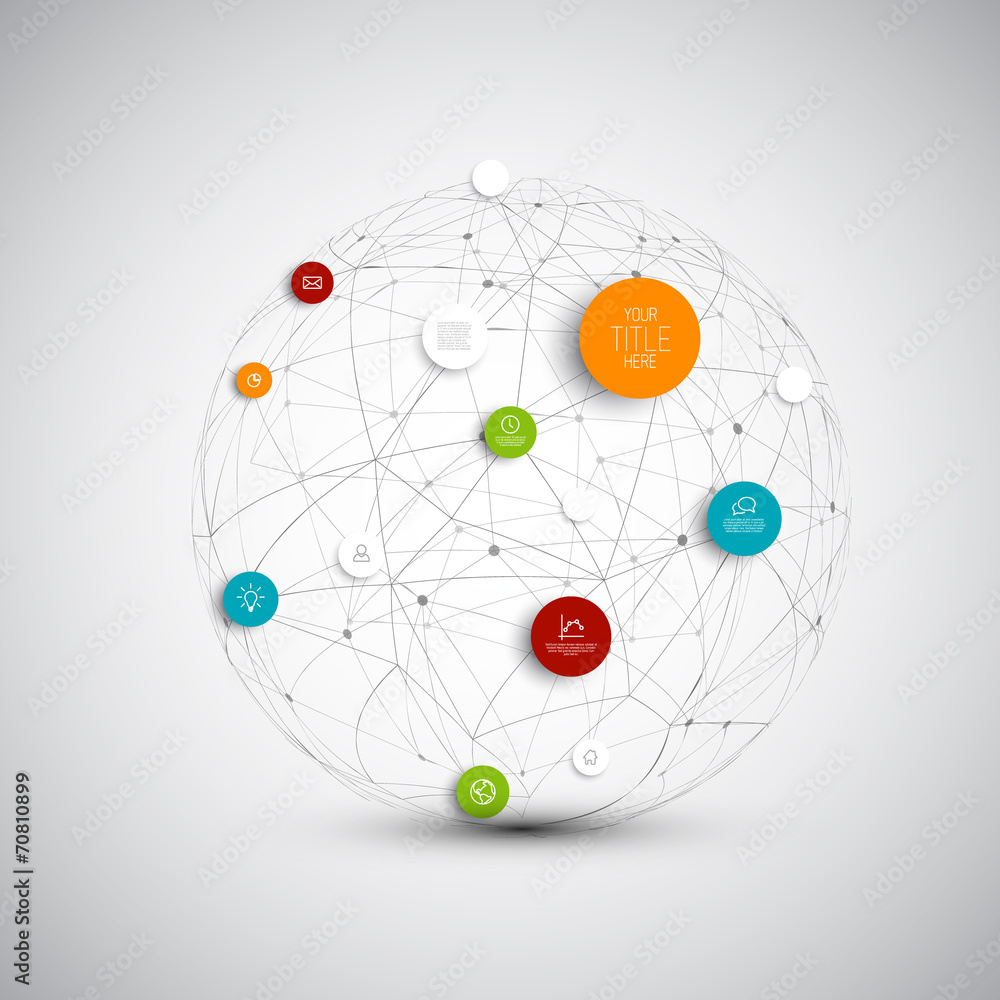 Poster vector abstract circles infographic network template