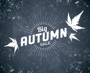 Autumn sale vector retro poster