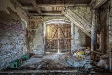 Fototapeta na wymiar Interior of an old barn