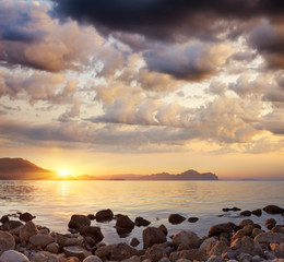 Obraz premium Sea view at sunset