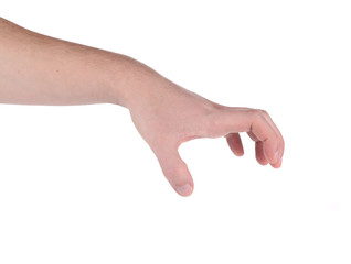 Male hand reaching for something.