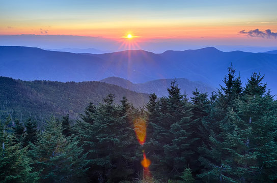 Fototapeta Blue Ridge Parkway Autumn Sunset over Appalachian Mountains