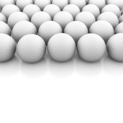 Golf balls on white