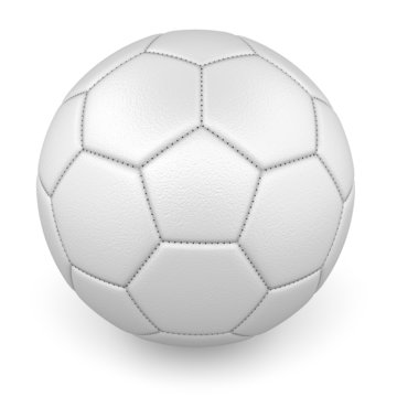 Textured white leather football ball