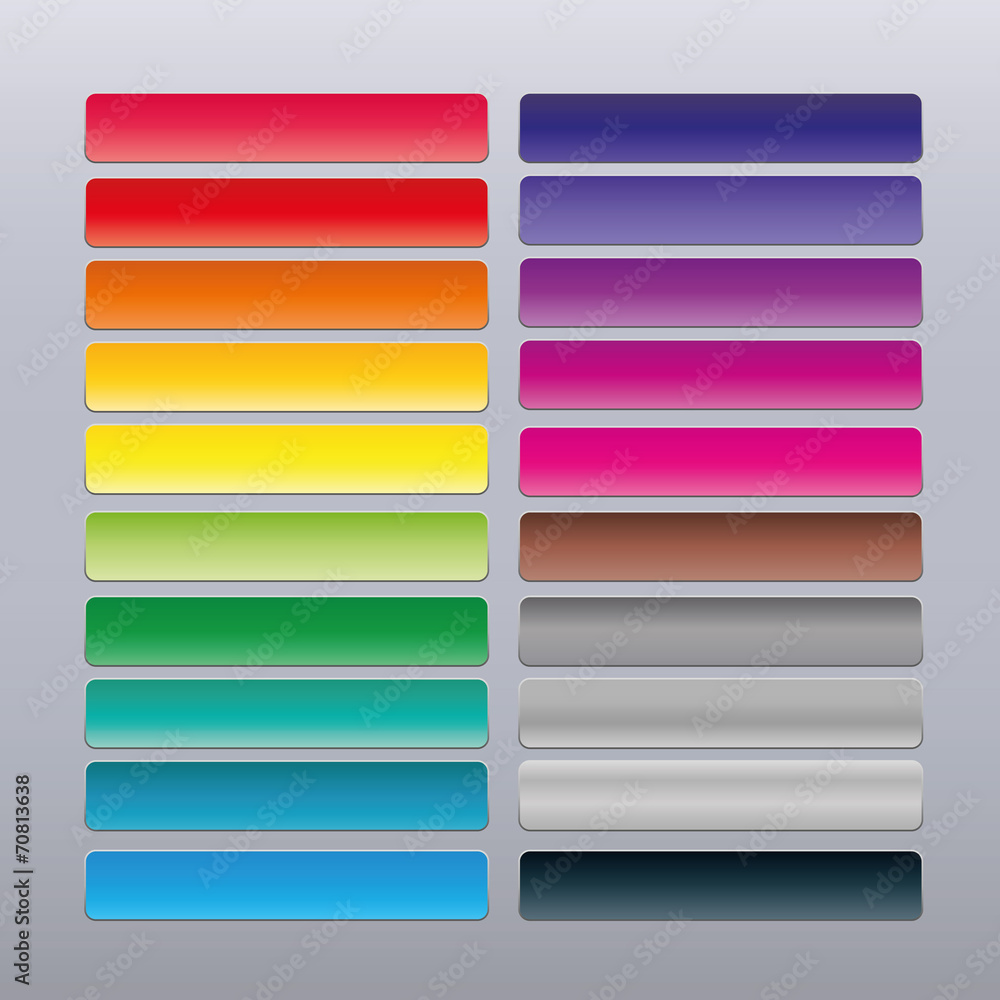 Wall mural set of modern web buttons