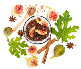 Jam of fig, top view.