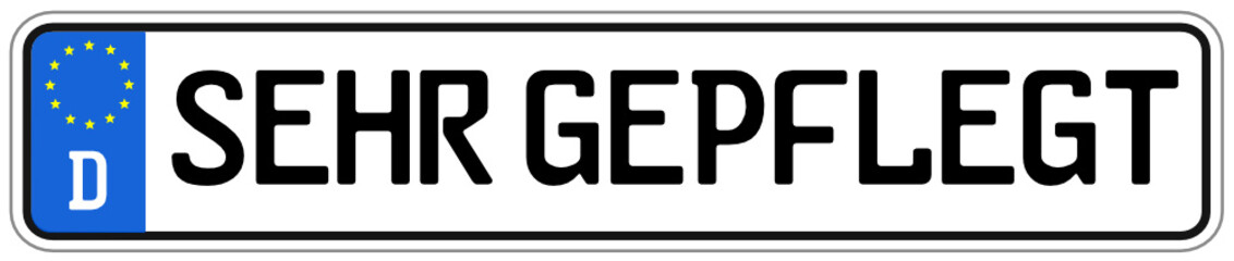 Sehr gepflegt Schild  #140928-svg18