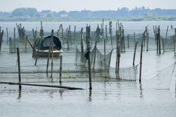 Fishging nets at Zhouzhuang - 70814899