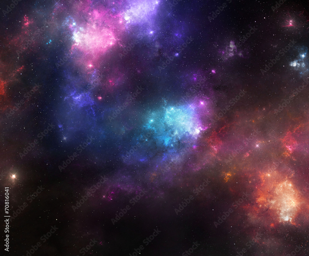 Wall mural colorful space nebulae