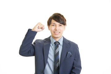ガッツポーズのビジネスマン