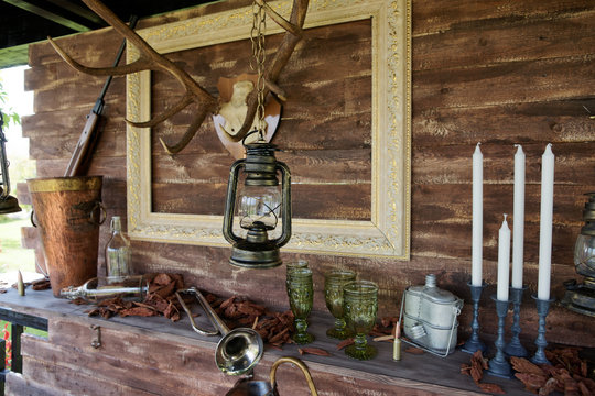Hunting theme decoration of a summer house
