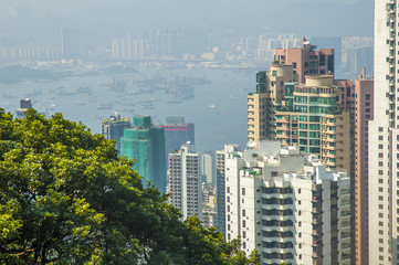 Aerial view of Hongkong harbour - 70816660