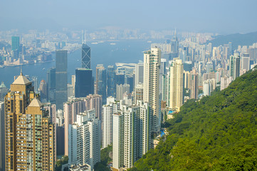 Aerial view of Hongkong harbour