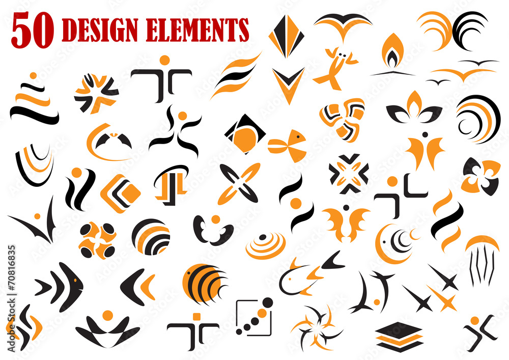 Poster abstract graphic design elements and symbols