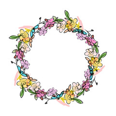 Floral wreath sketch for your design