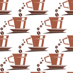 Coffee cups seamless pattern
