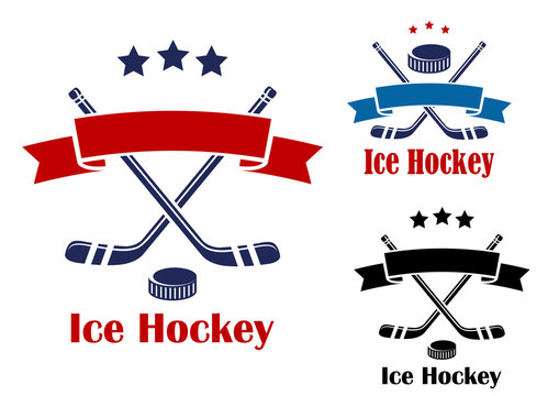 Ice hockey emblems or banners