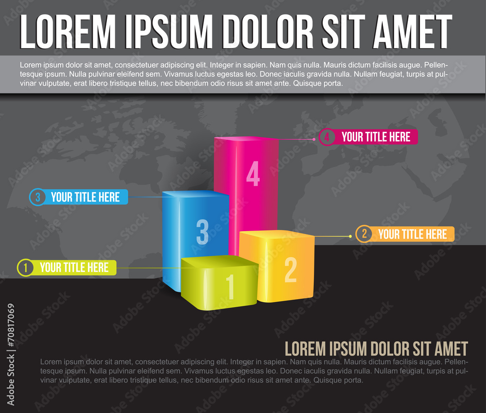 Poster Vector business background with four level graph