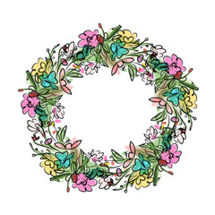Floral wreath sketch for your design