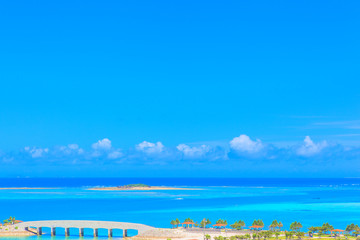 Horizon, blue sea and sky in Okinawa