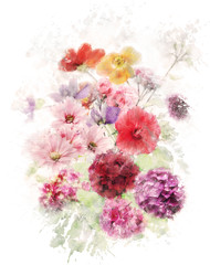 Obrazy  Akwarela Obraz Kwiatów